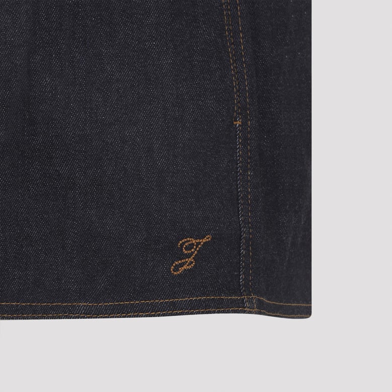 navy blue denim shorts by Selfnex