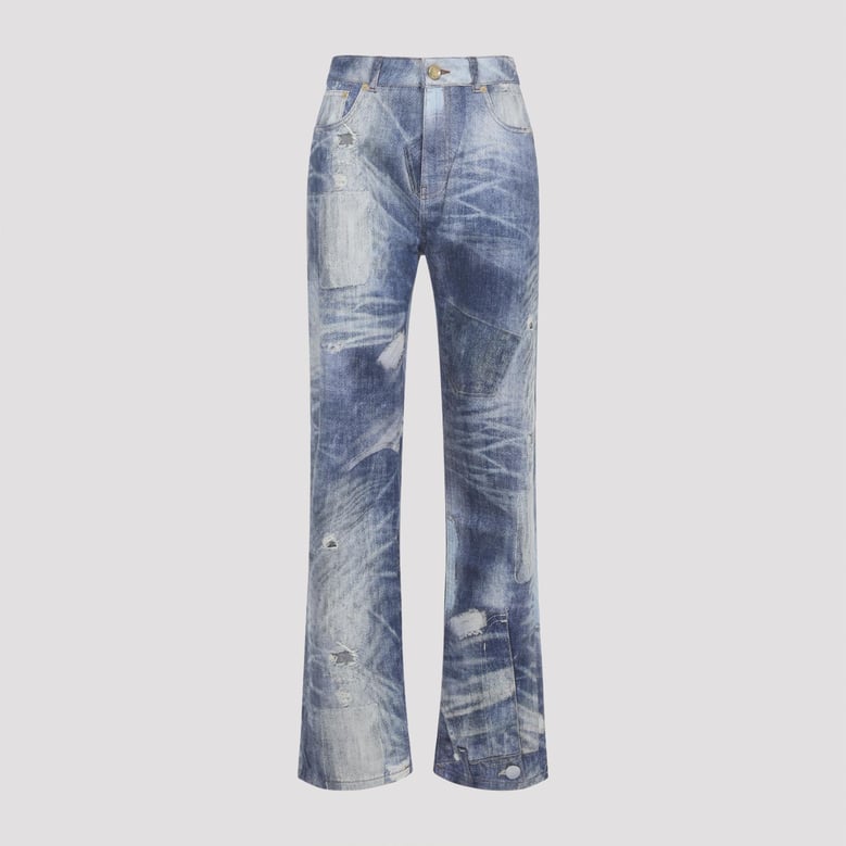 dark blue 5-pocket cotton jeans by Selfnex