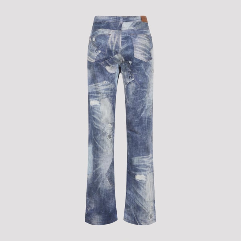 dark blue 5-pocket cotton jeans by Selfnex