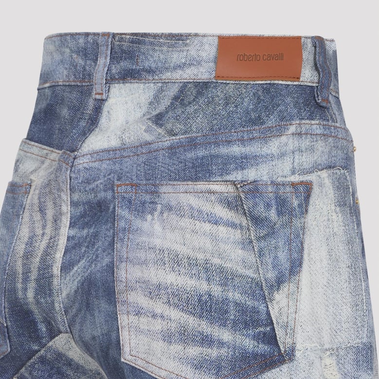 dark blue 5-pocket cotton jeans by Selfnex