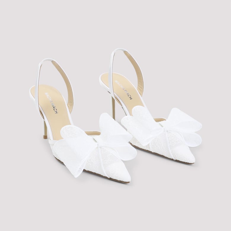 le cadeau white lace slingback by Selfnex