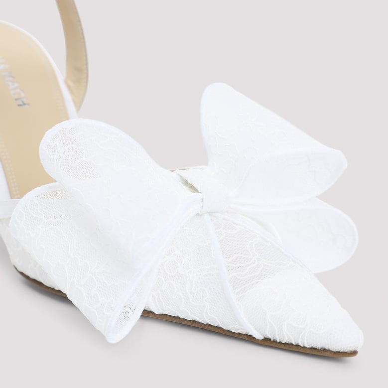 le cadeau white lace slingback by Selfnex