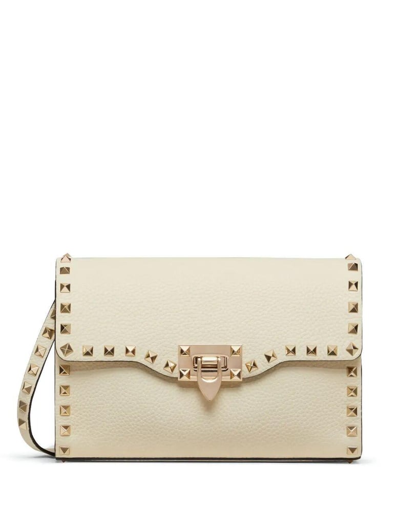 rockstud small garnet calfskin crossbody bag by Selfnex