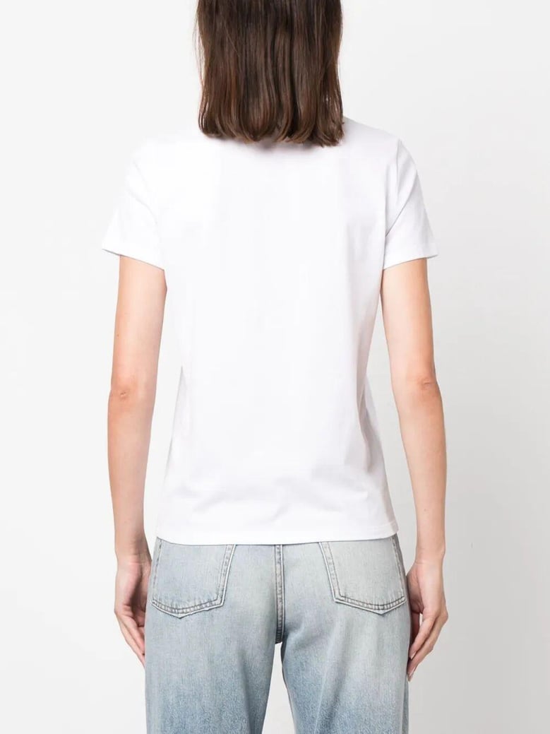 chain-detail and logo print cotton t-shirt by Selfnex