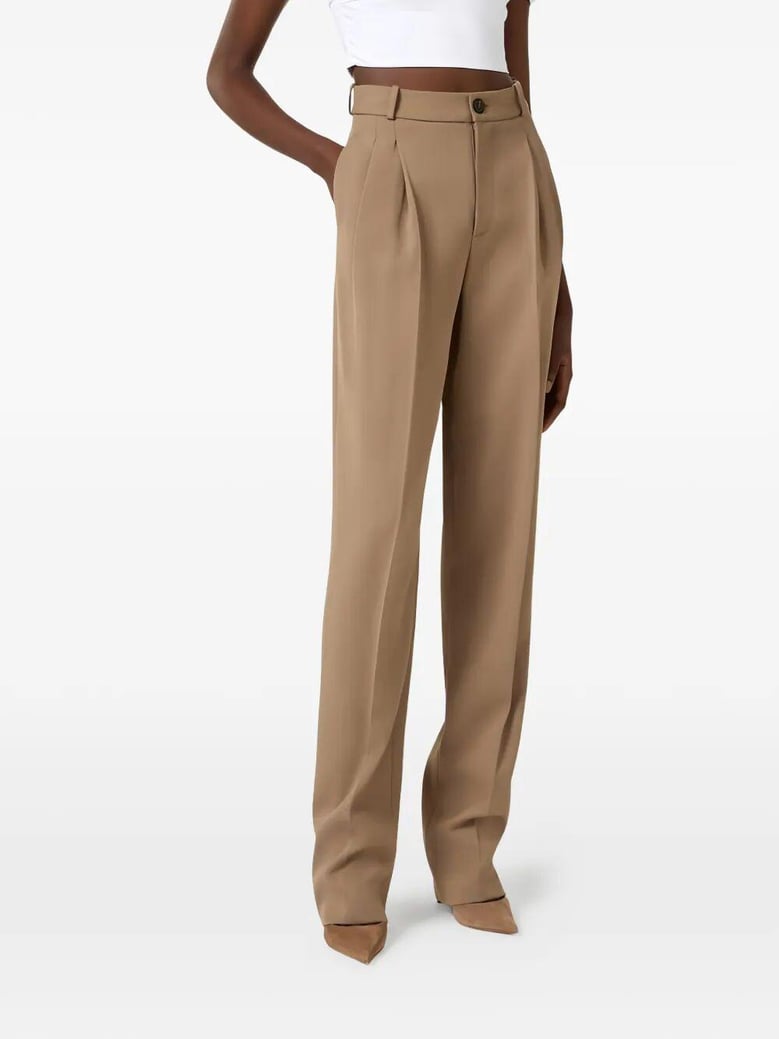 dart-detail gabardine trousers by Selfnex