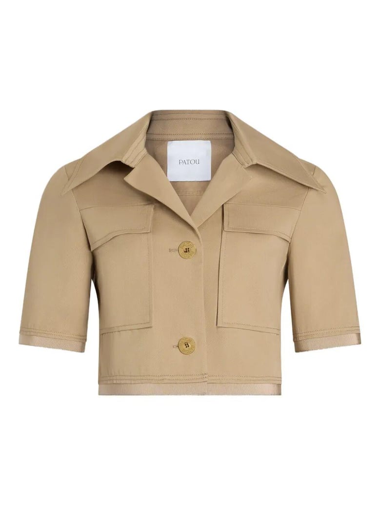 short-sleeved cotton cropped jacket by Selfnex