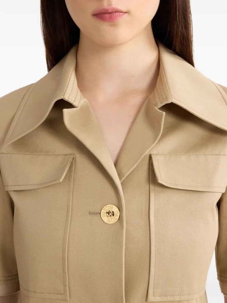 short-sleeved cotton cropped jacket by Selfnex