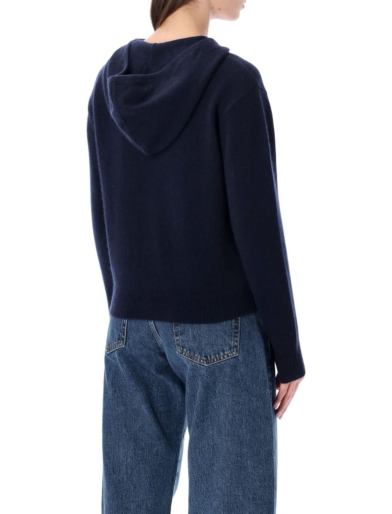 sporty&rich cashmere navy zip hoodie by Selfnex