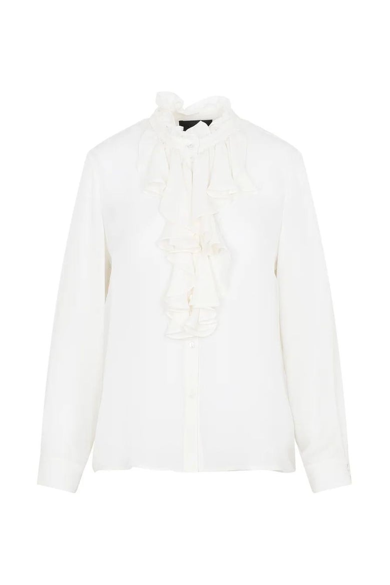 lily blouse with raw ruffle by Selfnex