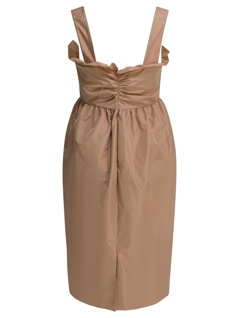robe ruffled ruched midi dress by Selfnex