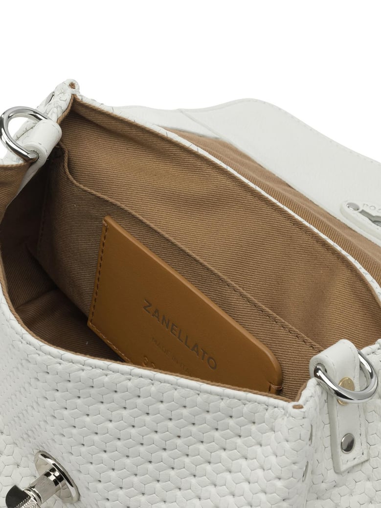 white leather handbag by Selfnex
