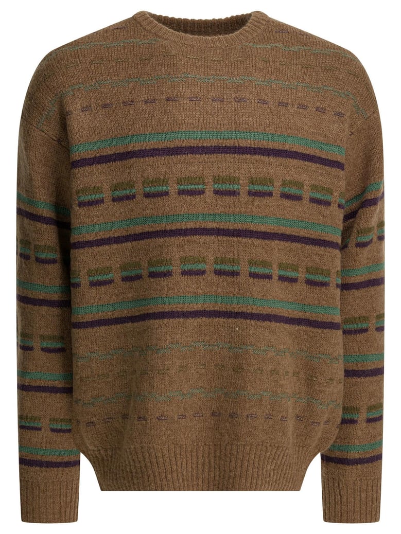 brown wool mohair knitwear by Selfnex