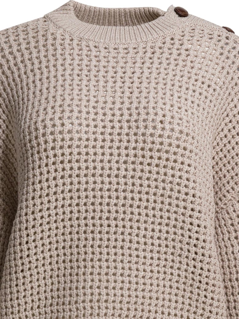 beige cotton polyamide knitwear by Selfnex
