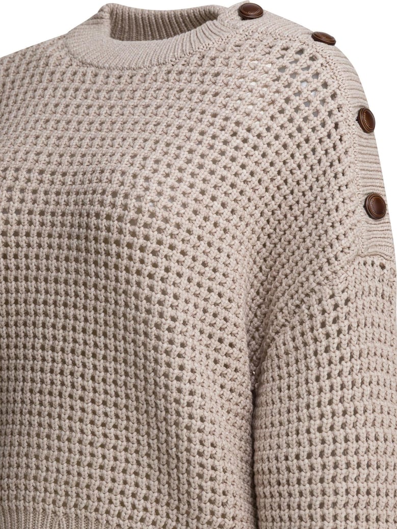 beige cotton polyamide knitwear by Selfnex