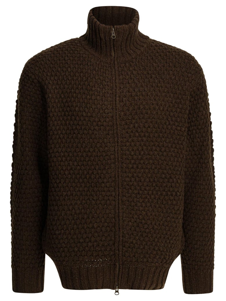 brown wool knitwear by Selfnex