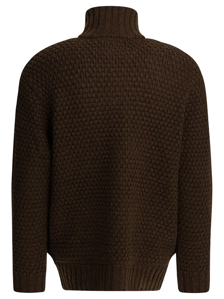 brown wool knitwear by Selfnex