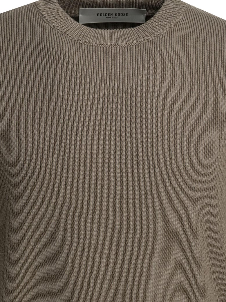 beige cotton blend knitwear by Selfnex