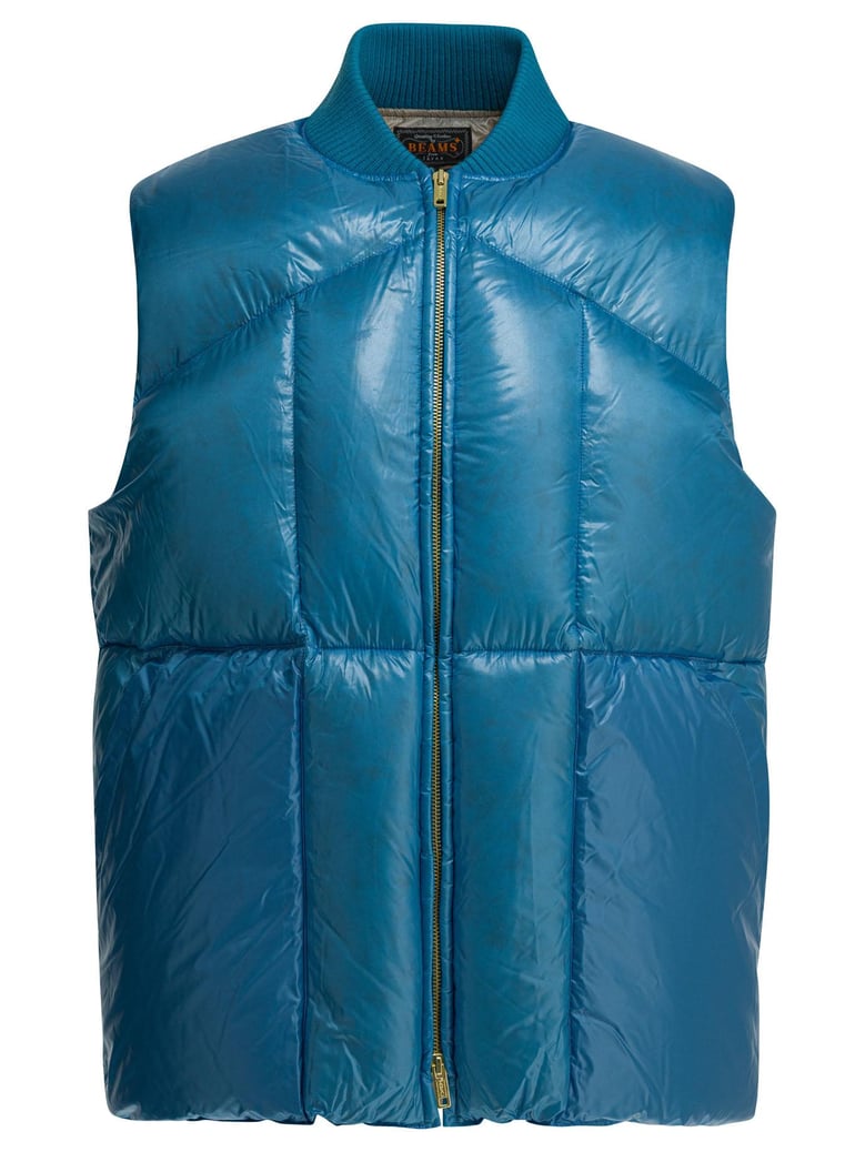 light blue nylon down jacket by Selfnex