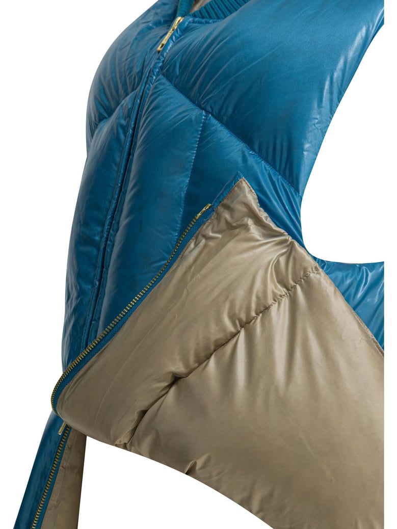 light blue nylon down jacket by Selfnex