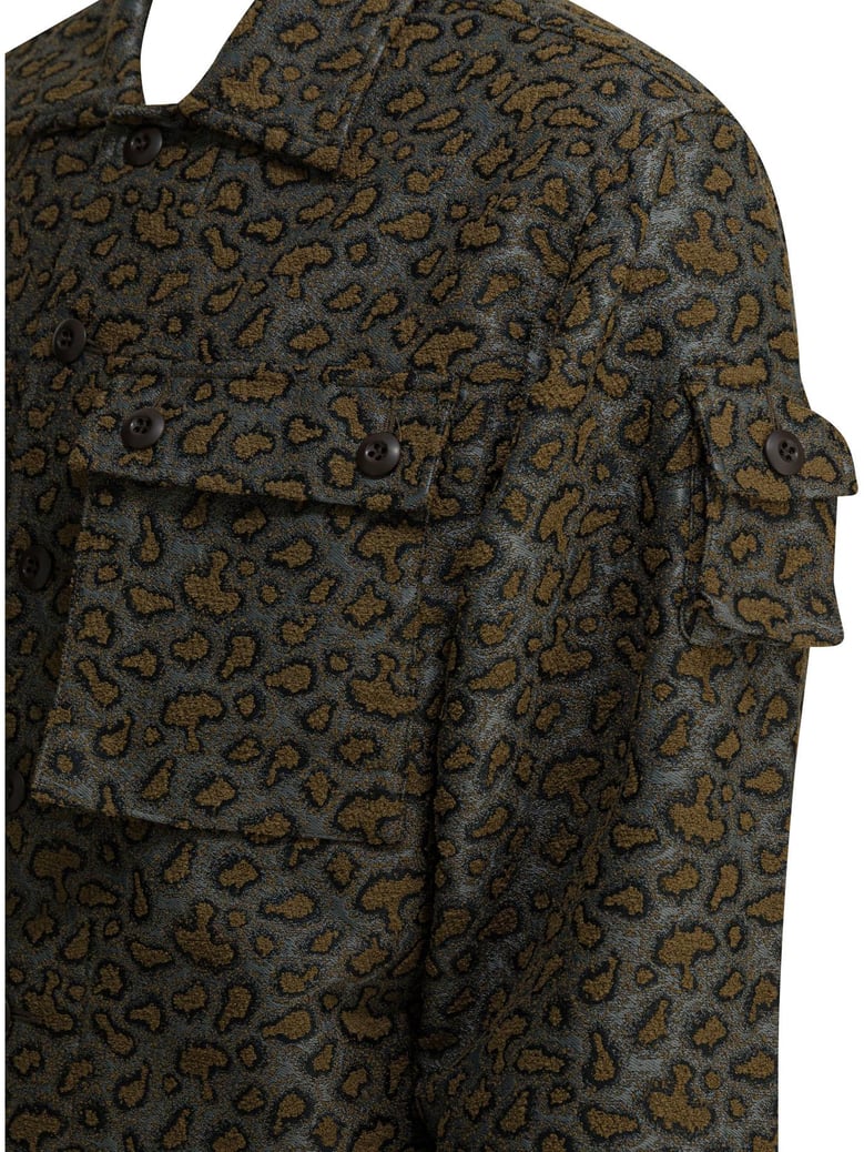 brown polyester cotton jacket by Selfnex
