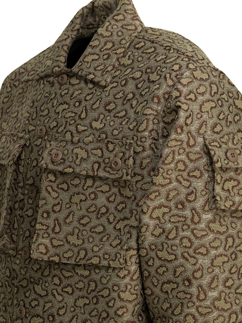 beige polyester cotton jacket by Selfnex