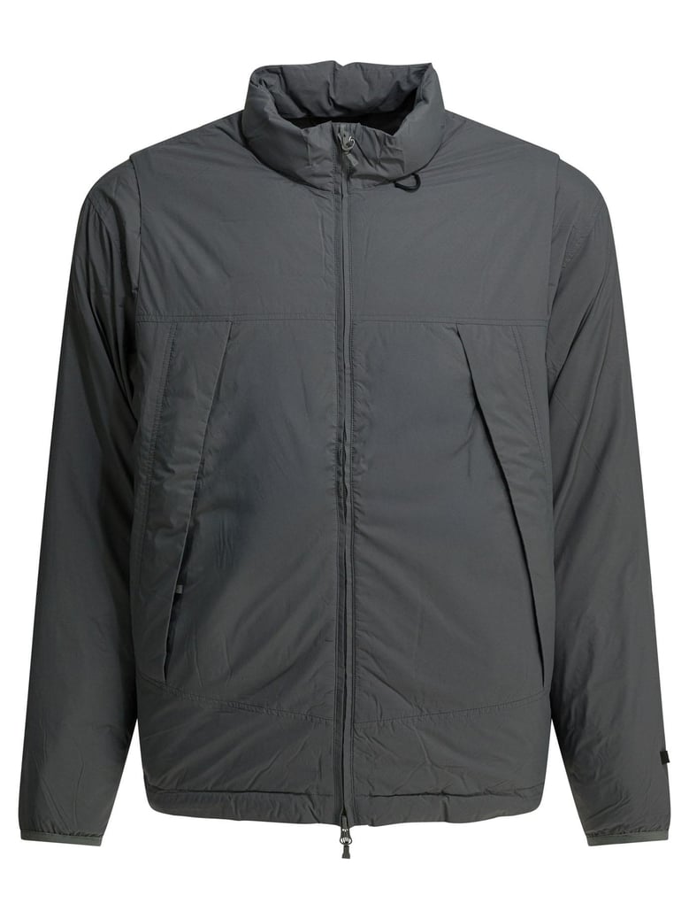 grey nylon down jacket by Selfnex