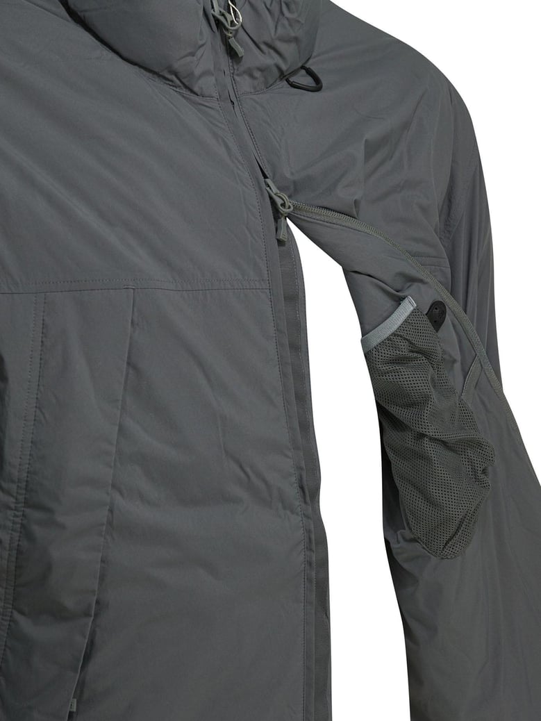 grey nylon down jacket by Selfnex