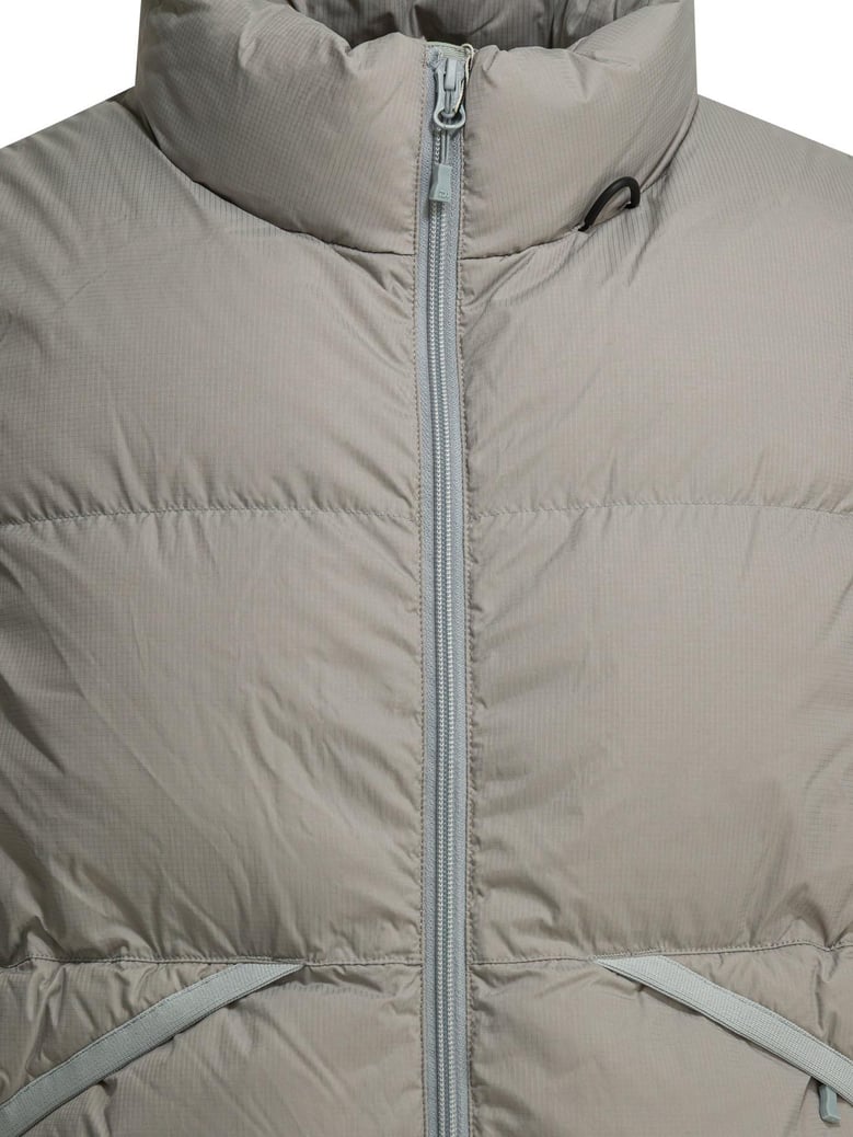 silver nylon down jacket by Selfnex