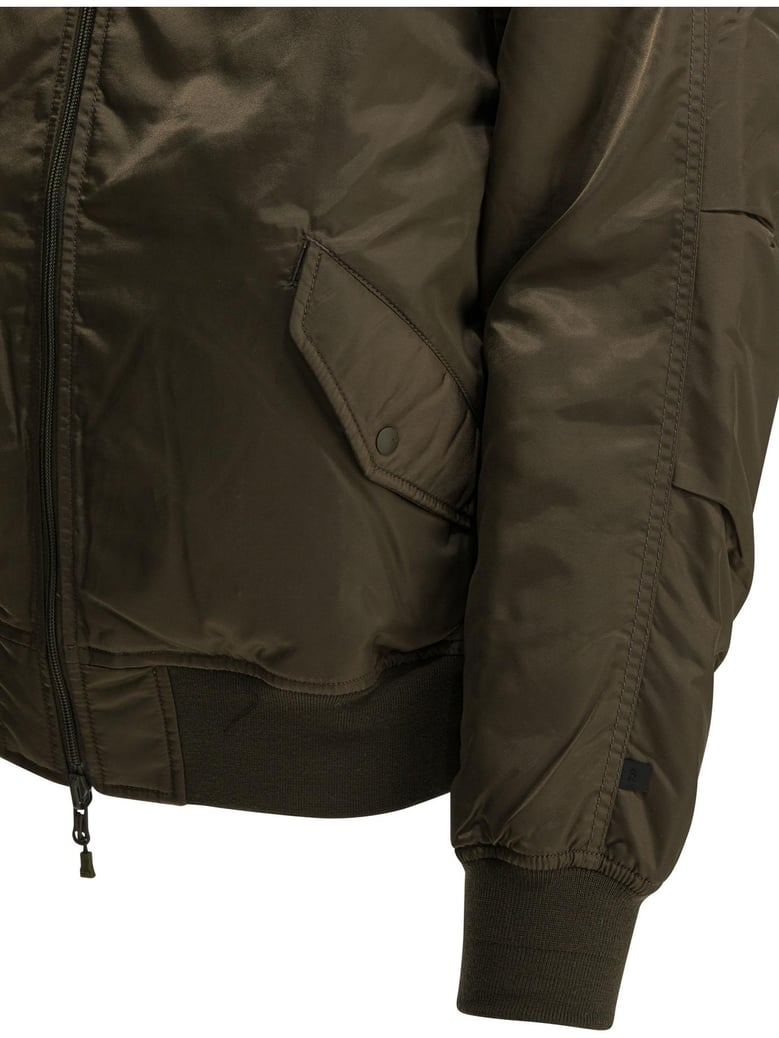 brown nylon padded jacket by Selfnex