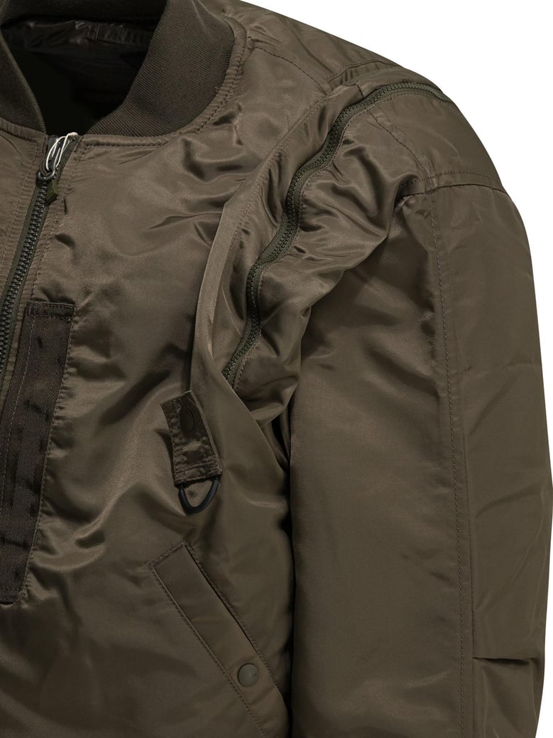 brown nylon padded jacket by Selfnex