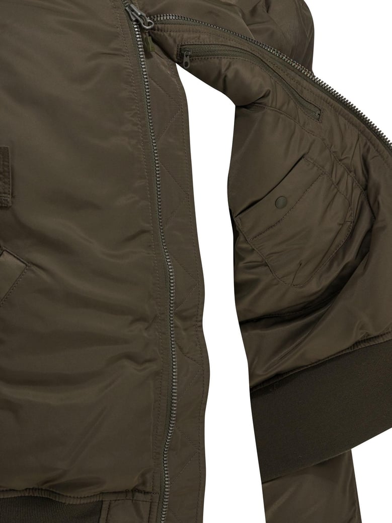 brown nylon padded jacket by Selfnex