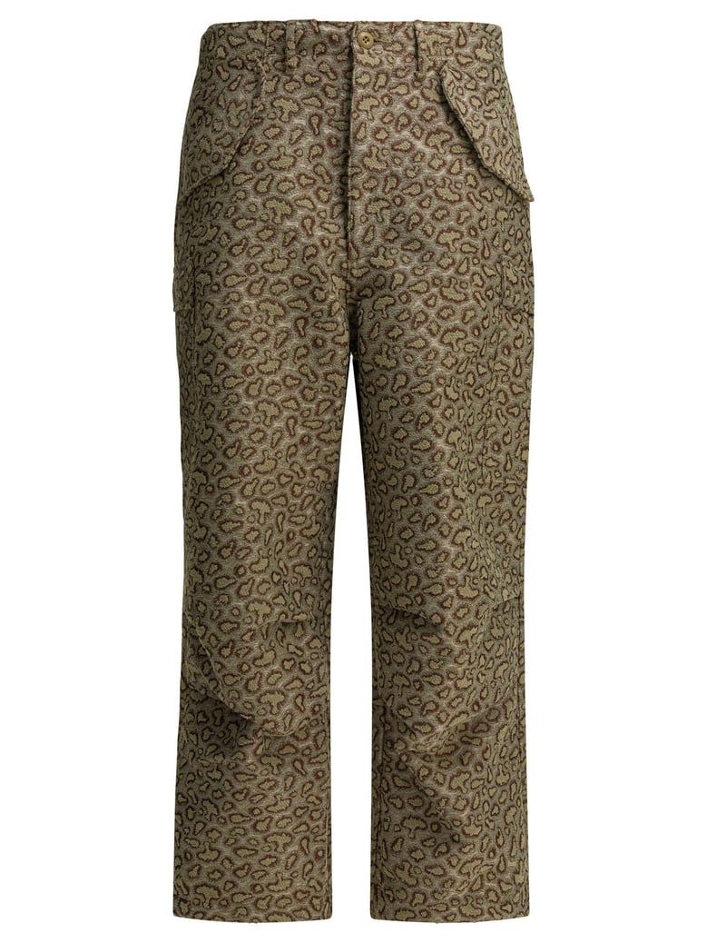 beige polyester cotton trousers by Selfnex