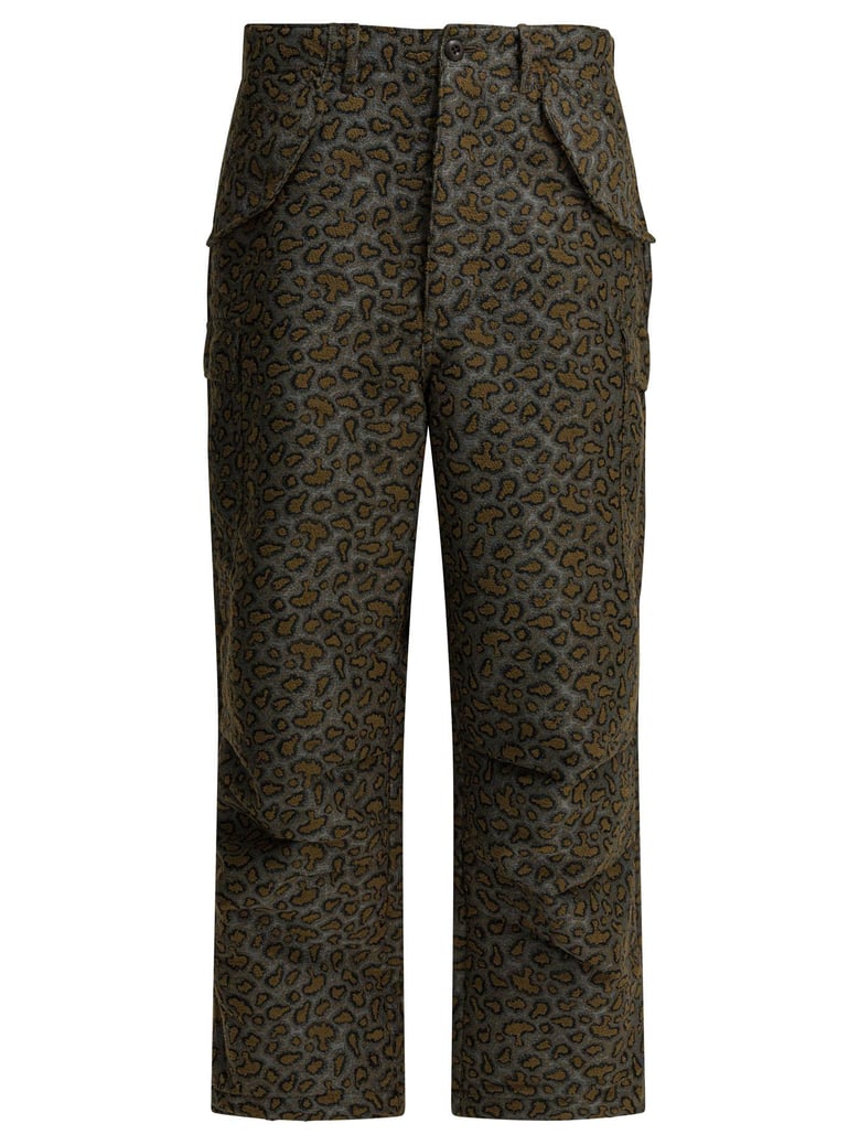 brown polyester cotton trousers by Selfnex