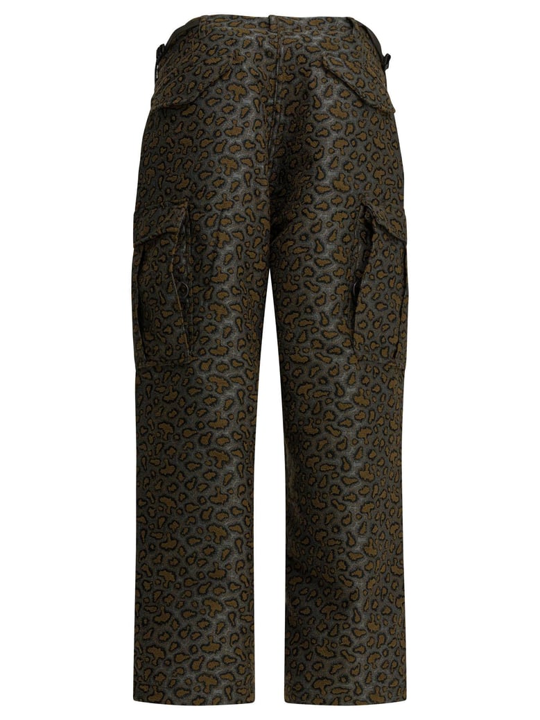 brown polyester cotton trousers by Selfnex