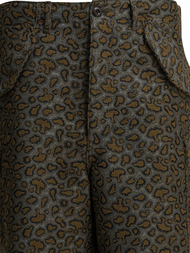 brown polyester cotton trousers by Selfnex