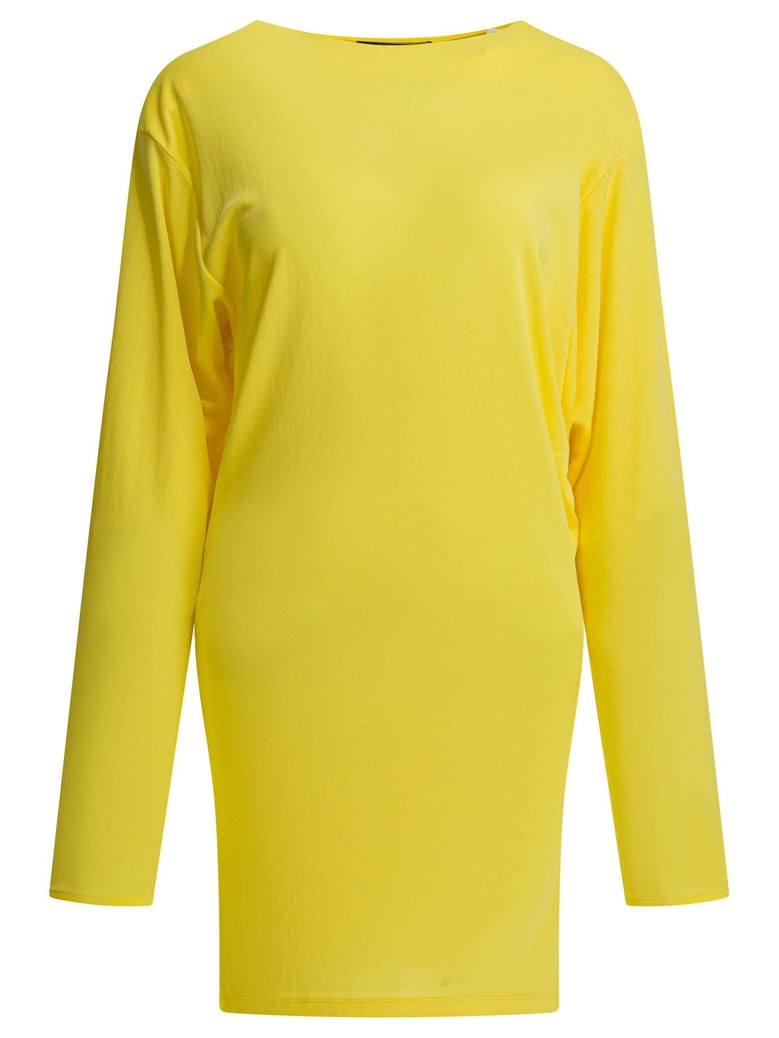 yellow viscose blend dress by Selfnex