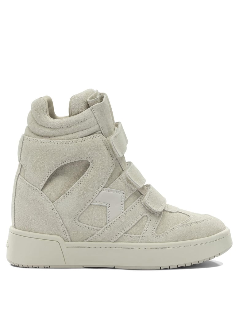 beige calf velvet sneakers by Selfnex