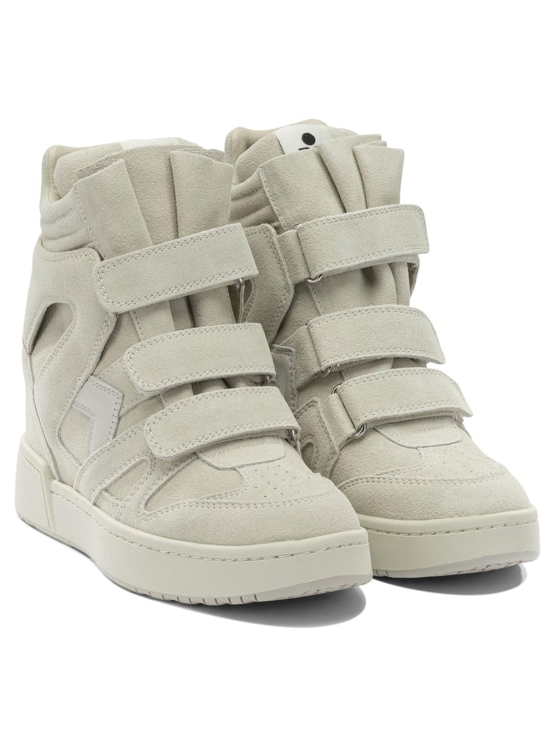 beige calf velvet sneakers by Selfnex