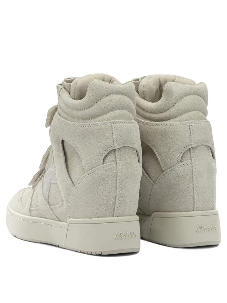 beige calf velvet sneakers by Selfnex
