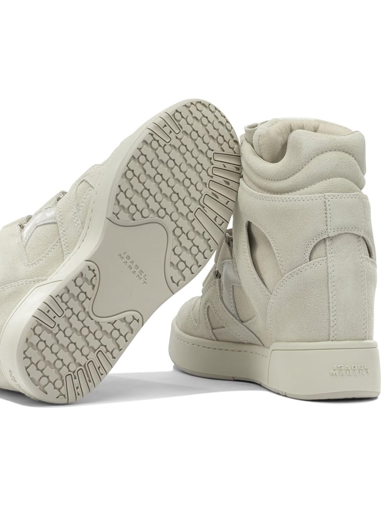 beige calf velvet sneakers by Selfnex