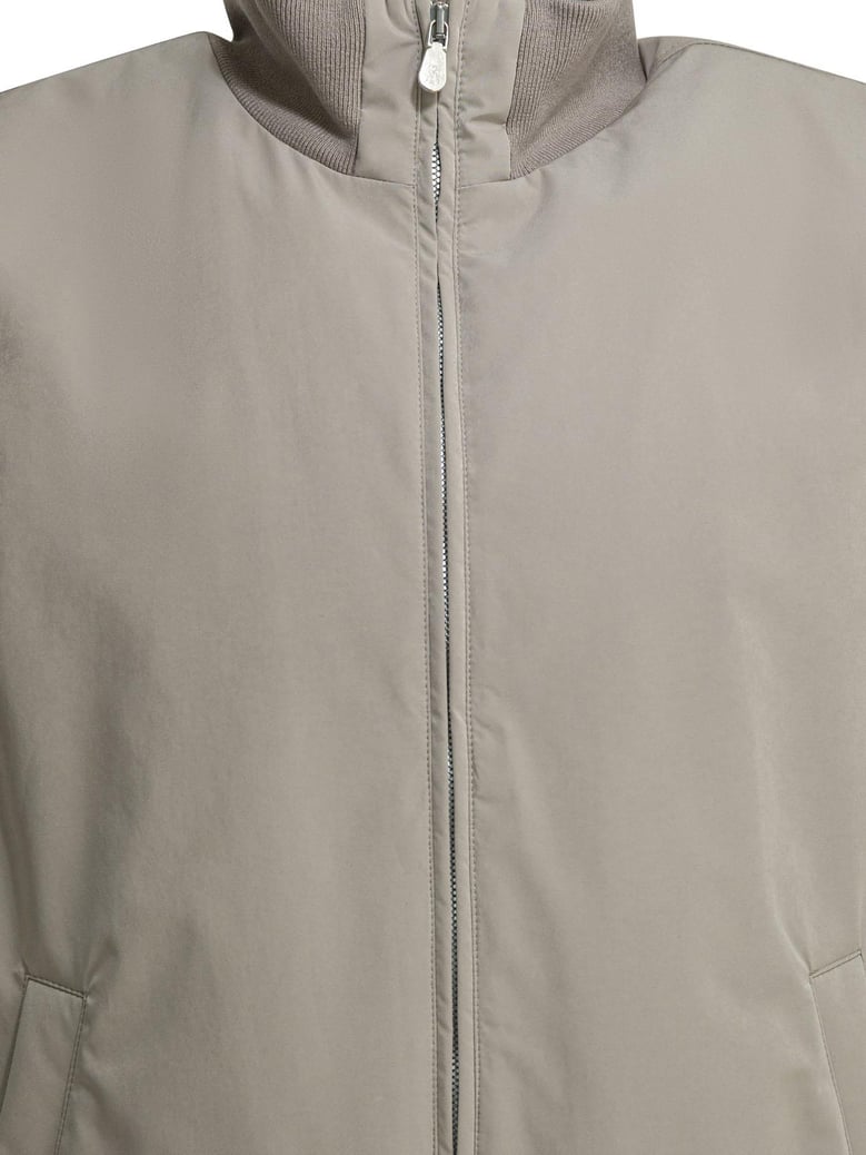 brown polyester polyamide jacket by Selfnex