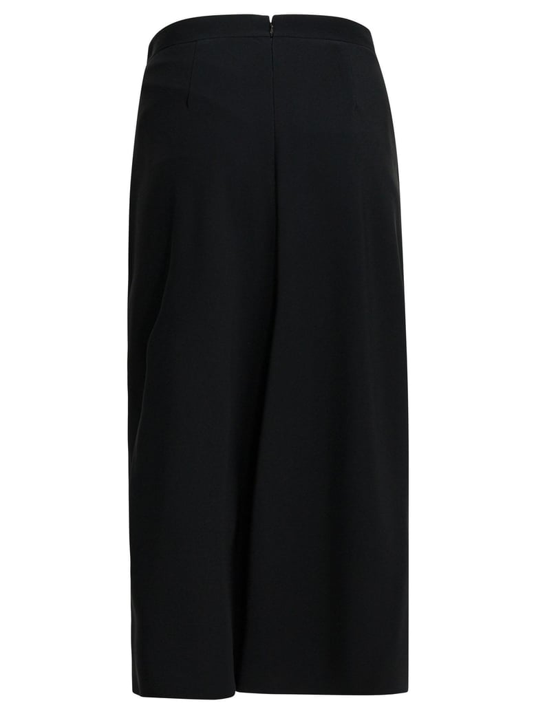 draped crepe cady midi skirt by Selfnex