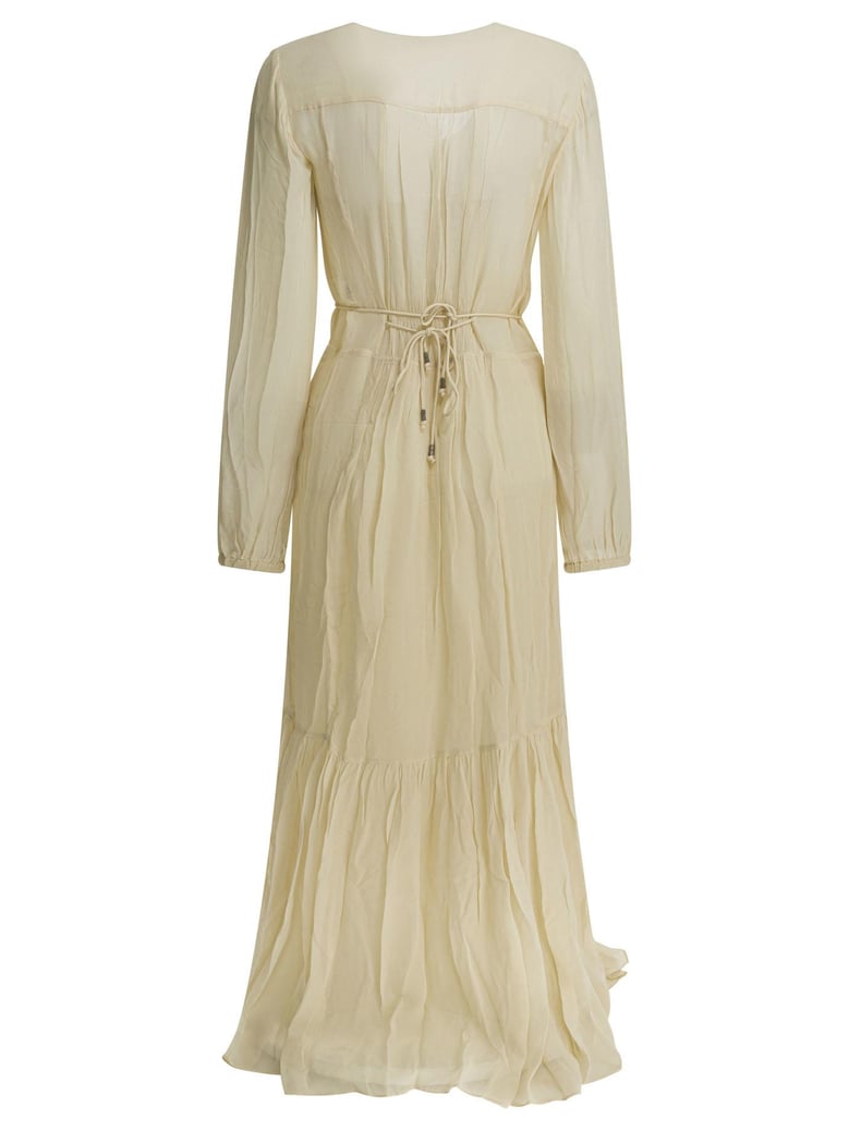 beige viscose dress by Selfnex