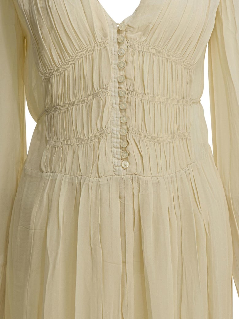 beige viscose dress by Selfnex