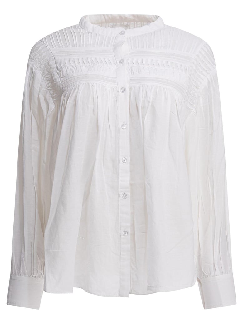 white cotton viscose shirt by Selfnex