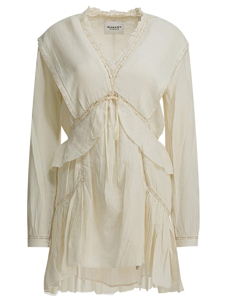beige cotton linen dress by Selfnex