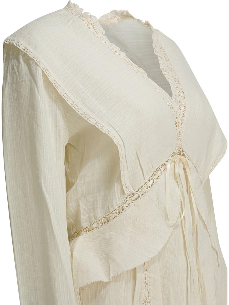 beige cotton linen dress by Selfnex
