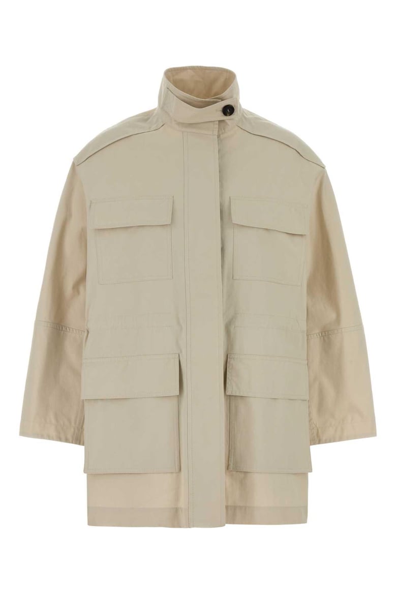 sand cotton blend jacket by Selfnex