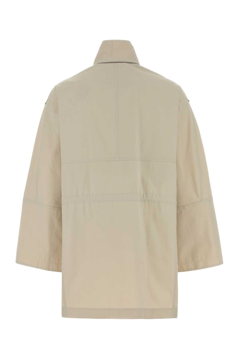 sand cotton blend jacket by Selfnex