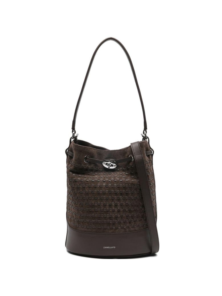 monda musiva small leather bucket bag by Selfnex